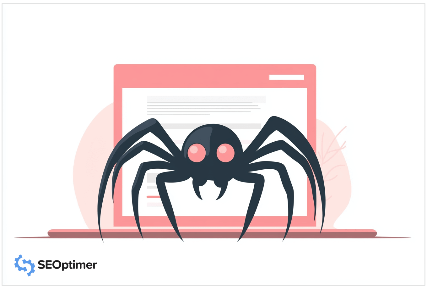 SEO-Spinne, die eine Website durchsucht